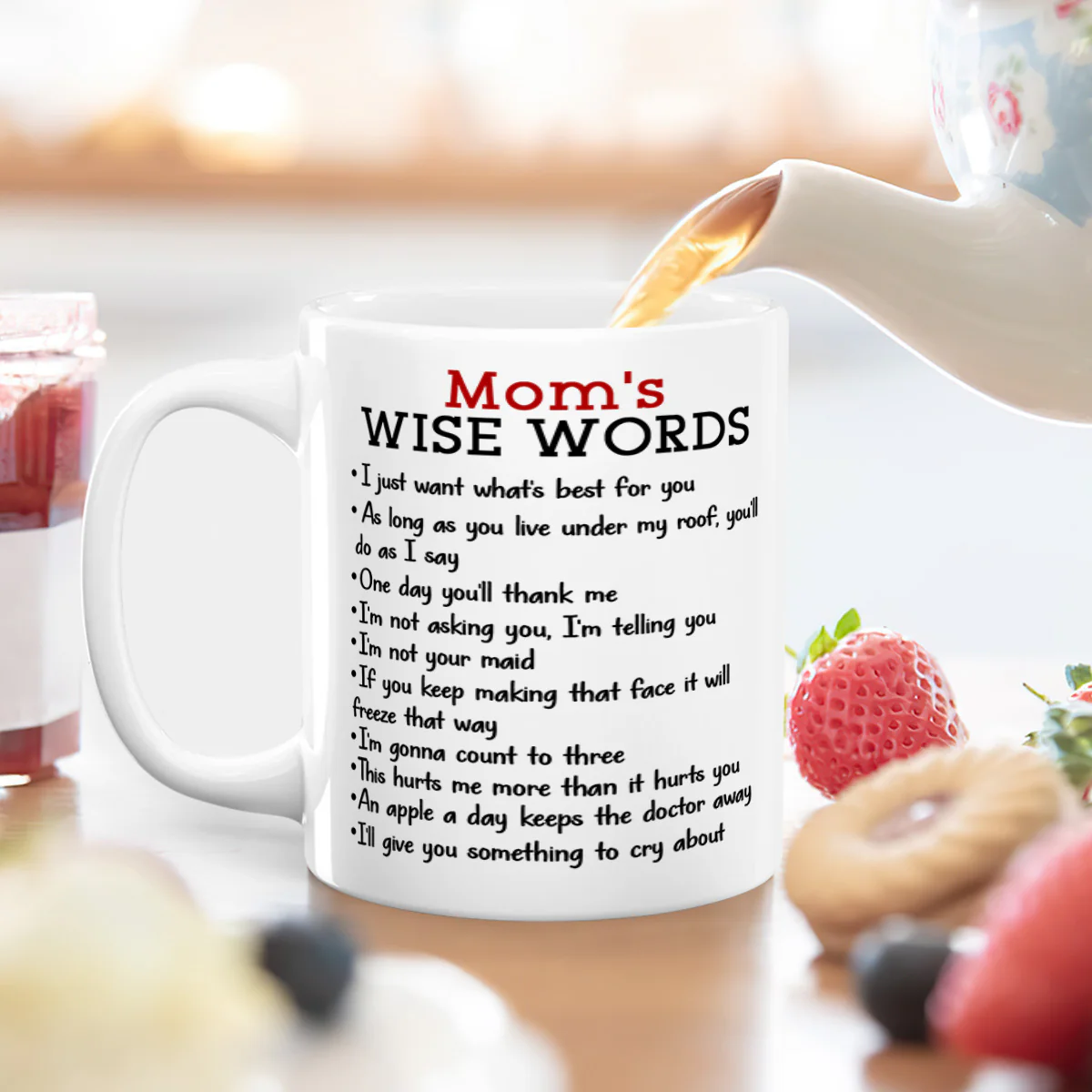 Mom's Wise Words - Personalized Mug - Image 4