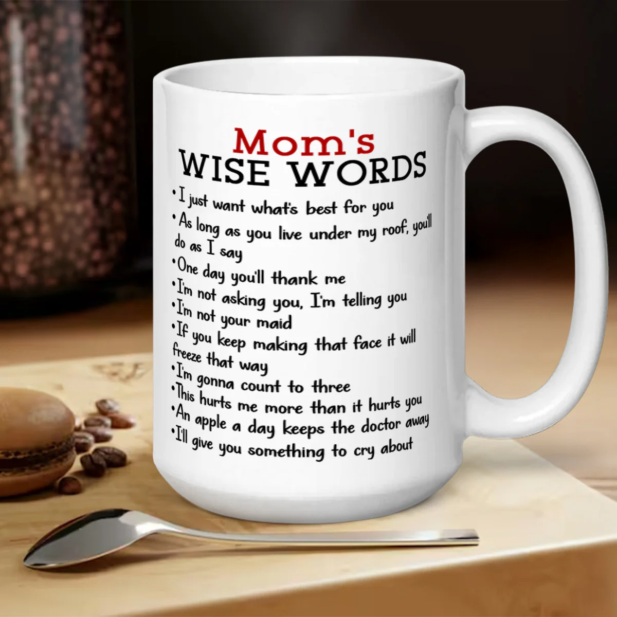 Mom's Wise Words - Personalized Mug - Image 5