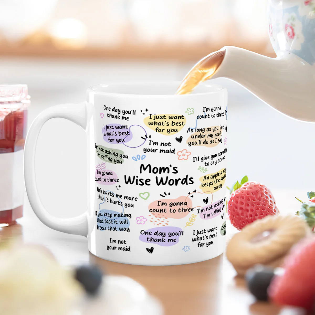 Mom's Wise Words - Personalized Mug - Image 4