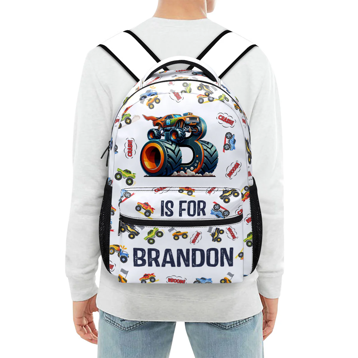 Monster Truck Alphabet - Personalized Backpack - Image 4