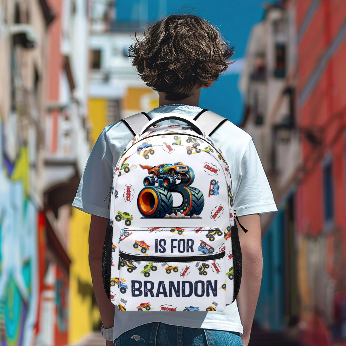 Monster Truck Alphabet - Personalized Backpack - Image 5