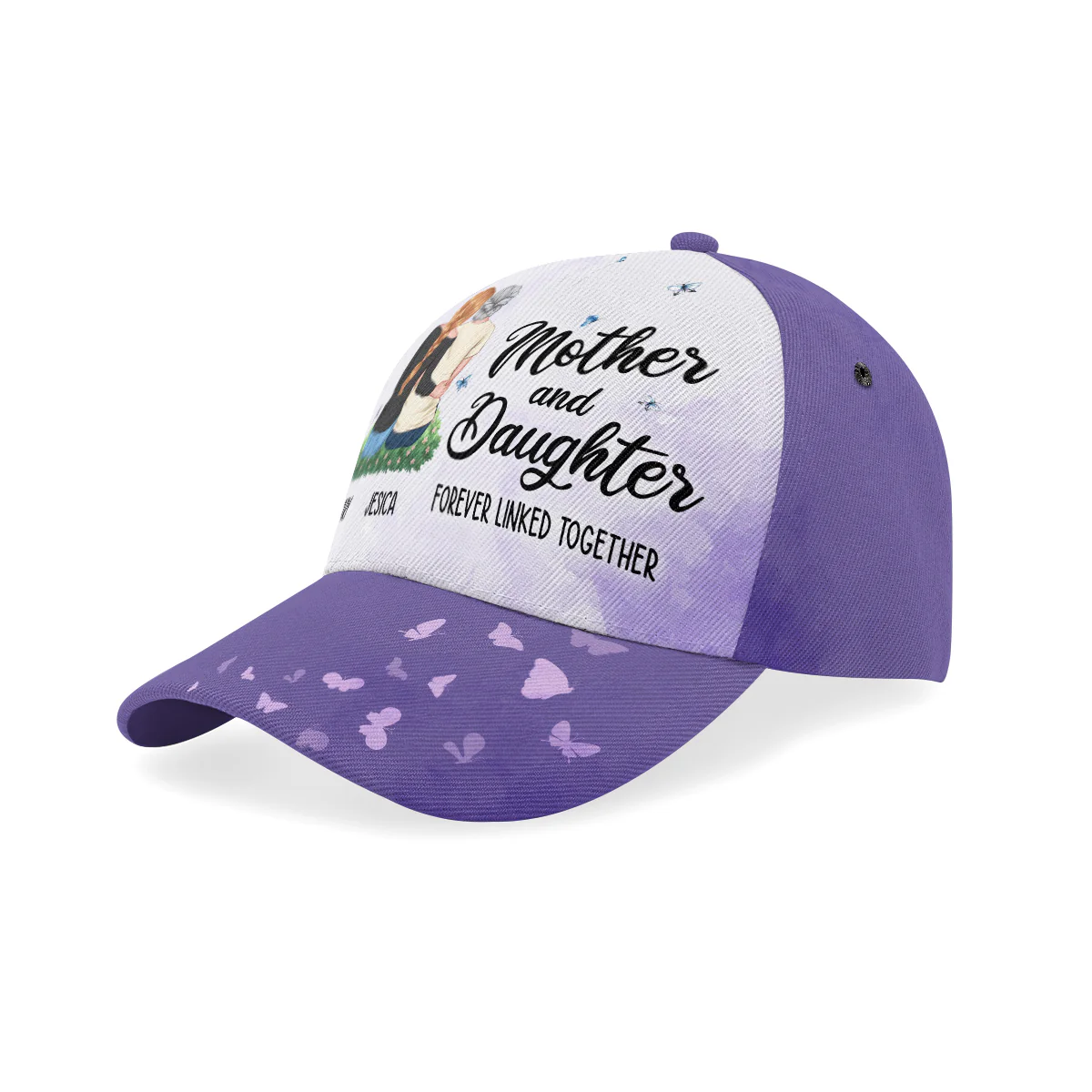 Mother And Daughter Forever Linked Together - Personalized Classic Cap - Image 2