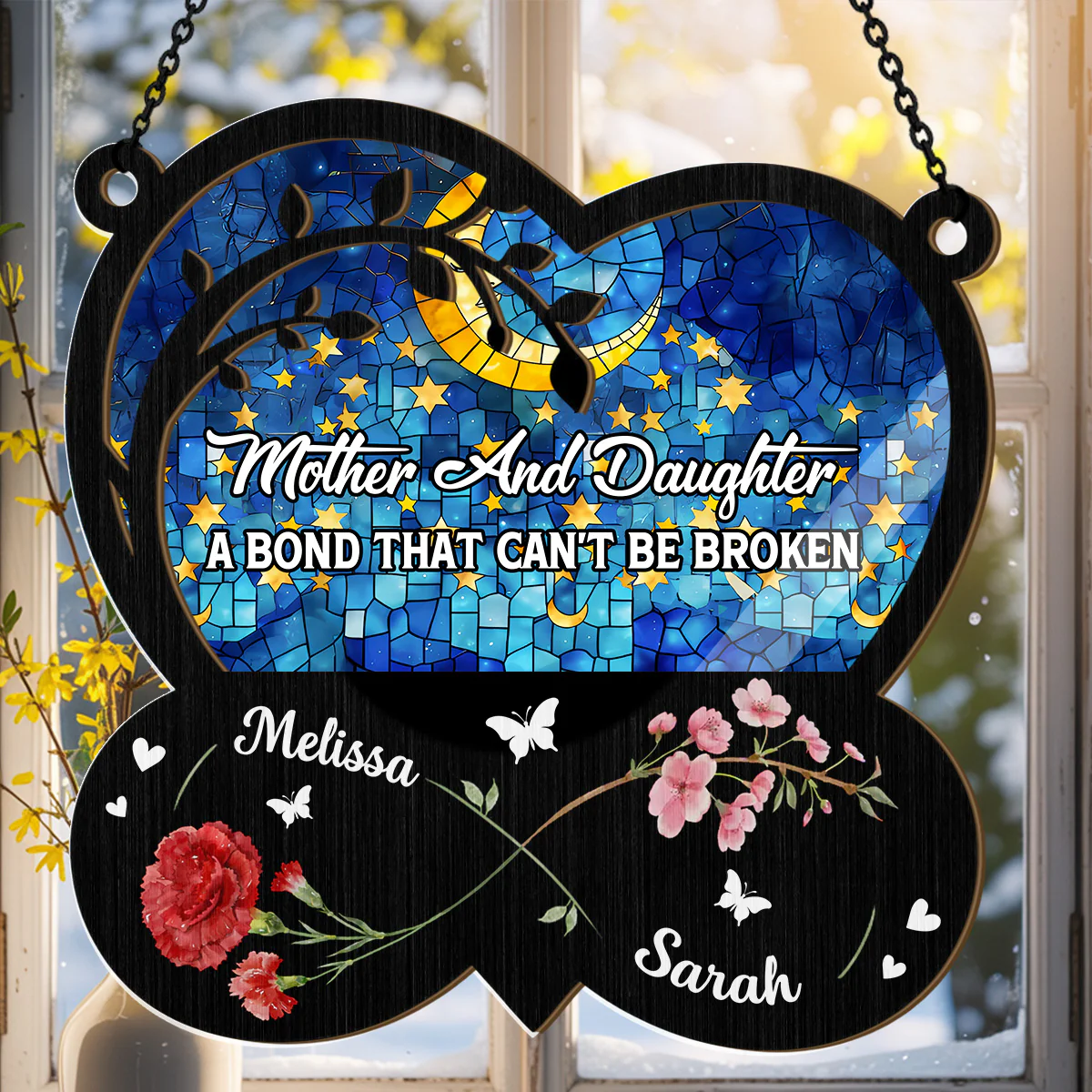 Mother And Daughter - Personalized Window Hanging Suncatcher - Image 2