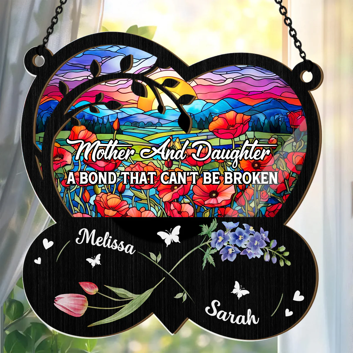 Mother And Daughter - Personalized Window Hanging Suncatcher - Image 5