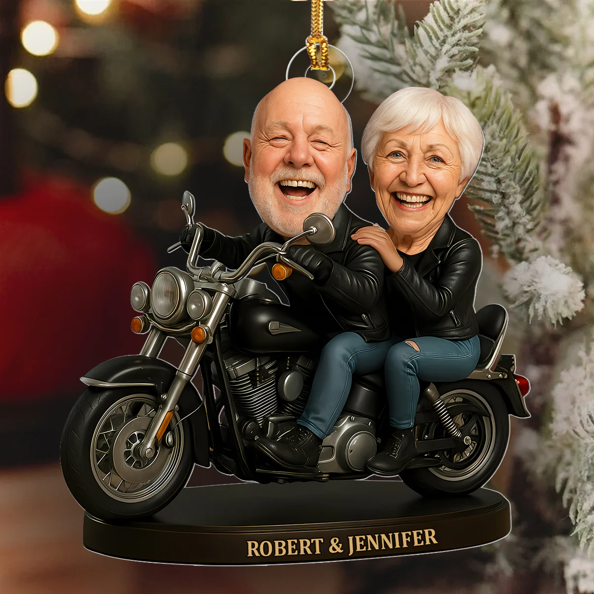 Motorcycle And Car Couple - Personalized 1-Layer Acrylic Ornament - Image 6