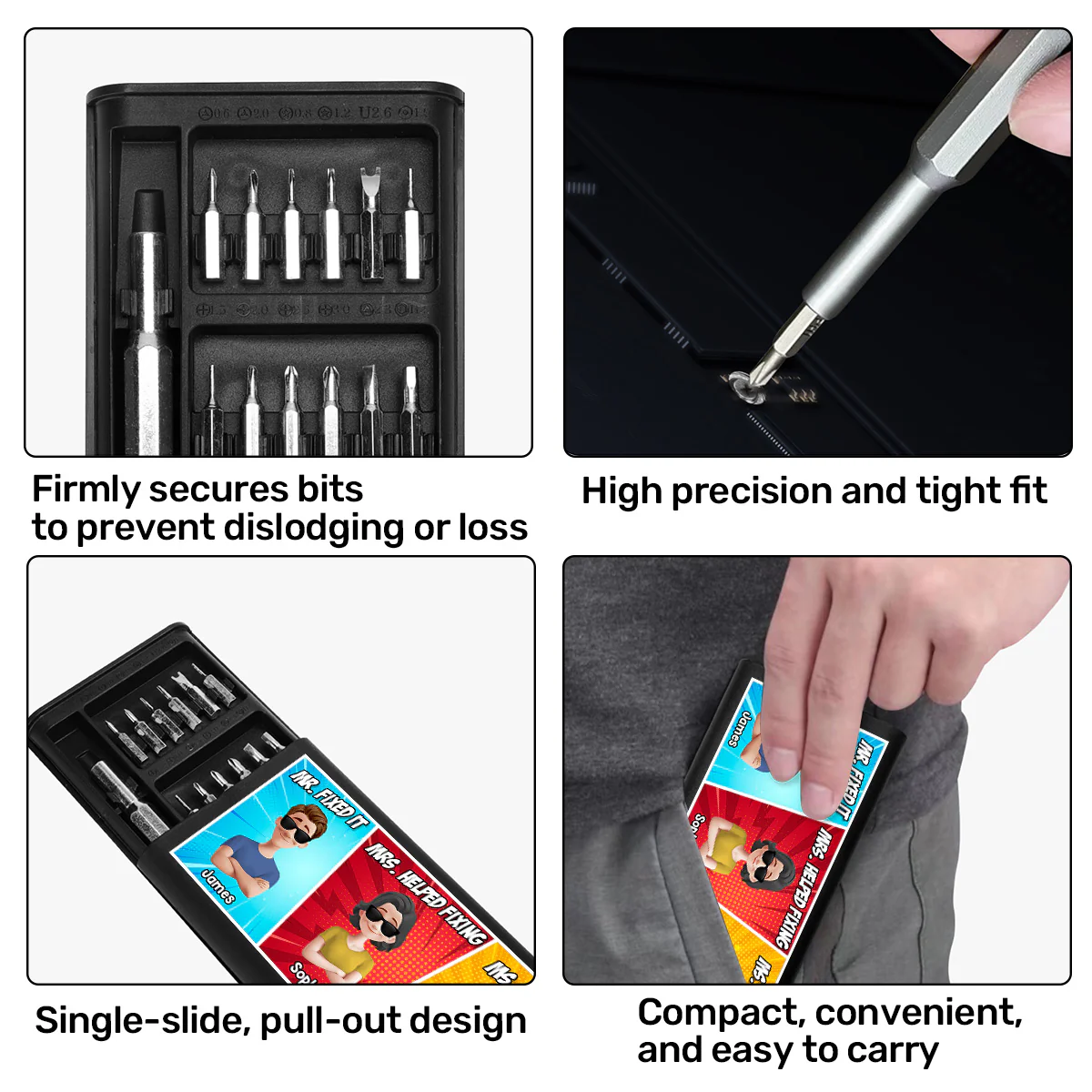 Mr. Fixed It, Mrs. Helped Fixing, Mr. & Ms. Broke It - Personalized Screwdriver Set - Image 5