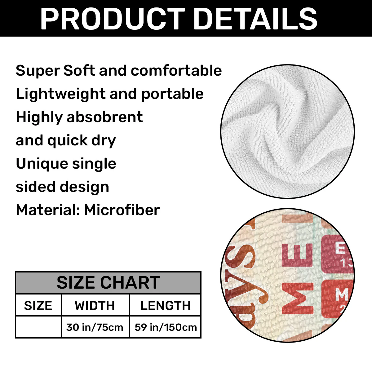 Multicolor Custom Name & Character - Personalized Beach Towel - Image 8