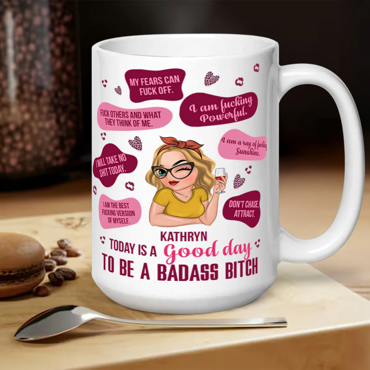 My Badass B*tch - Personalized Mug - Image 5