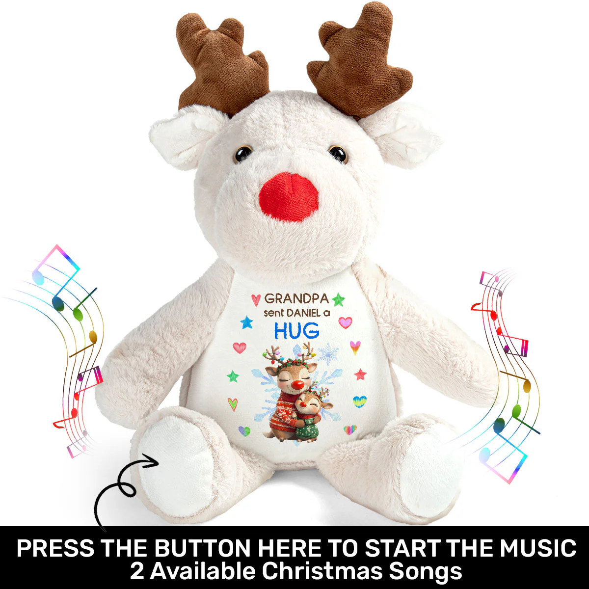 My Biggest Hug To You - Personalized Stuffed Reindeer - Image 2