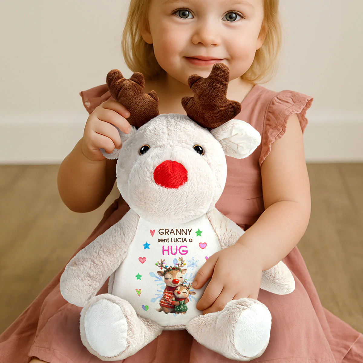 My Biggest Hug To You - Personalized Stuffed Reindeer - Image 3