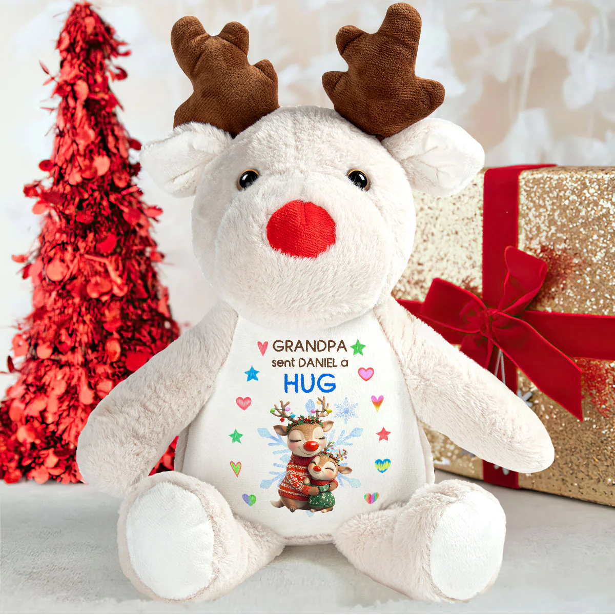 My Biggest Hug To You - Personalized Stuffed Reindeer - Image 6