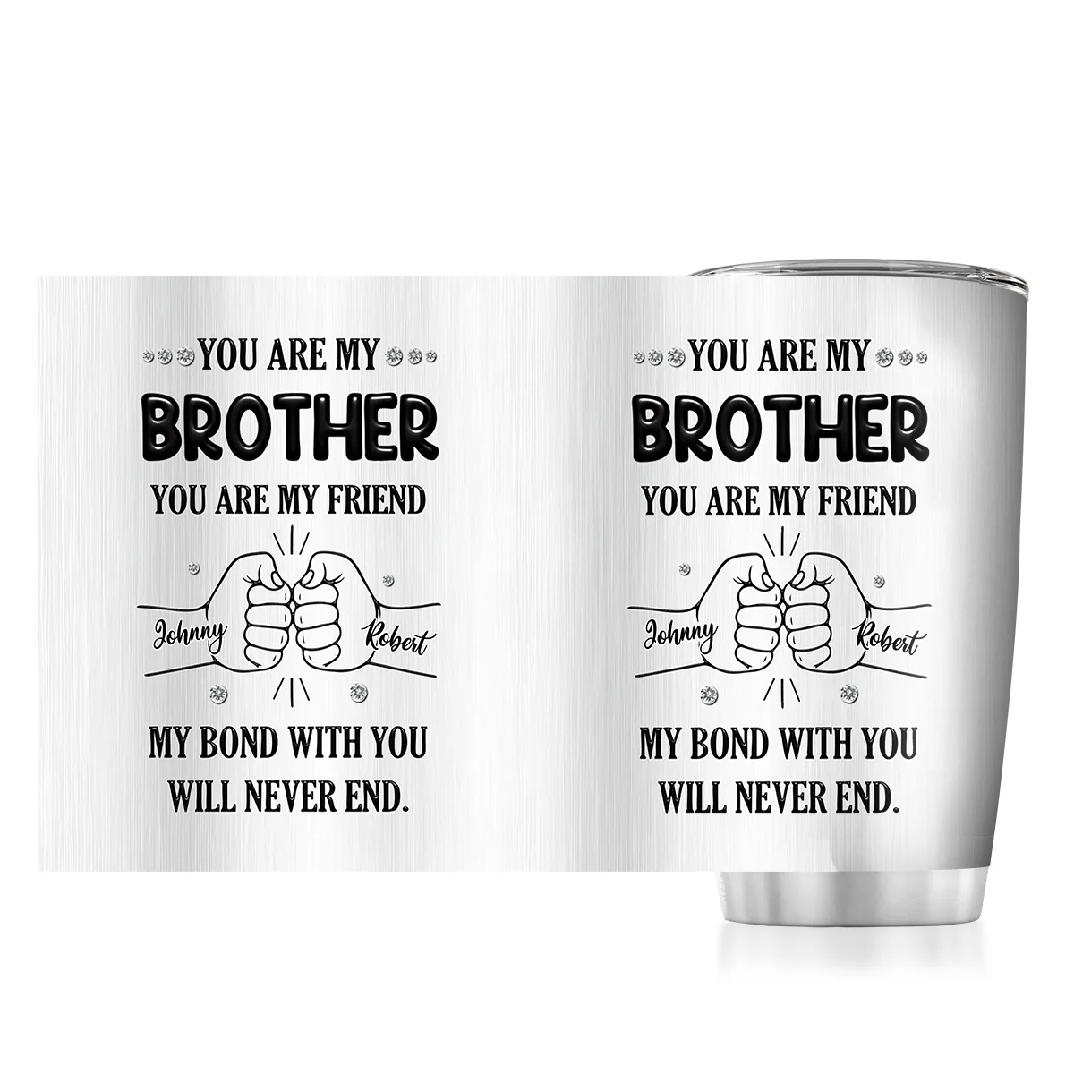 My Bond With You Sister - Personalized Stainless Steel Tumbler - Image 6