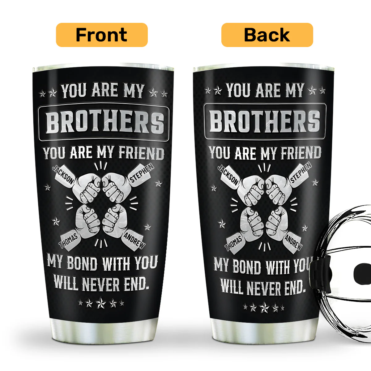 My Bond With You Will Never End - Personalized Stainless Steel Tumbler - Image 2