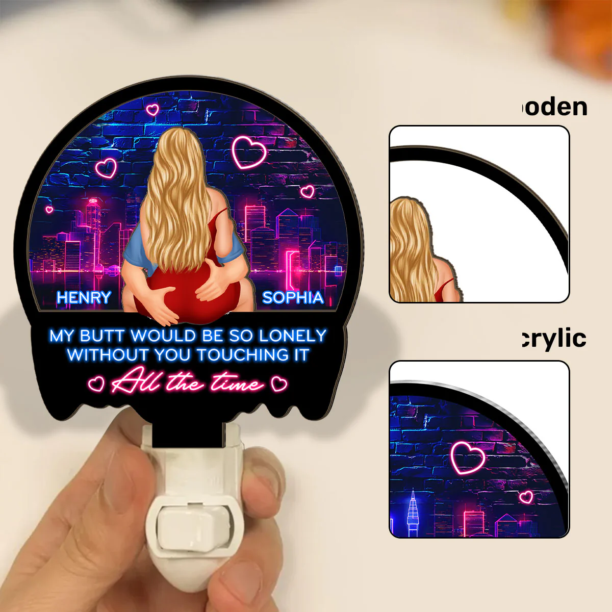 My Butt Would Be So Lonely Without You - Personalized Plug-in Night Light - Image 5
