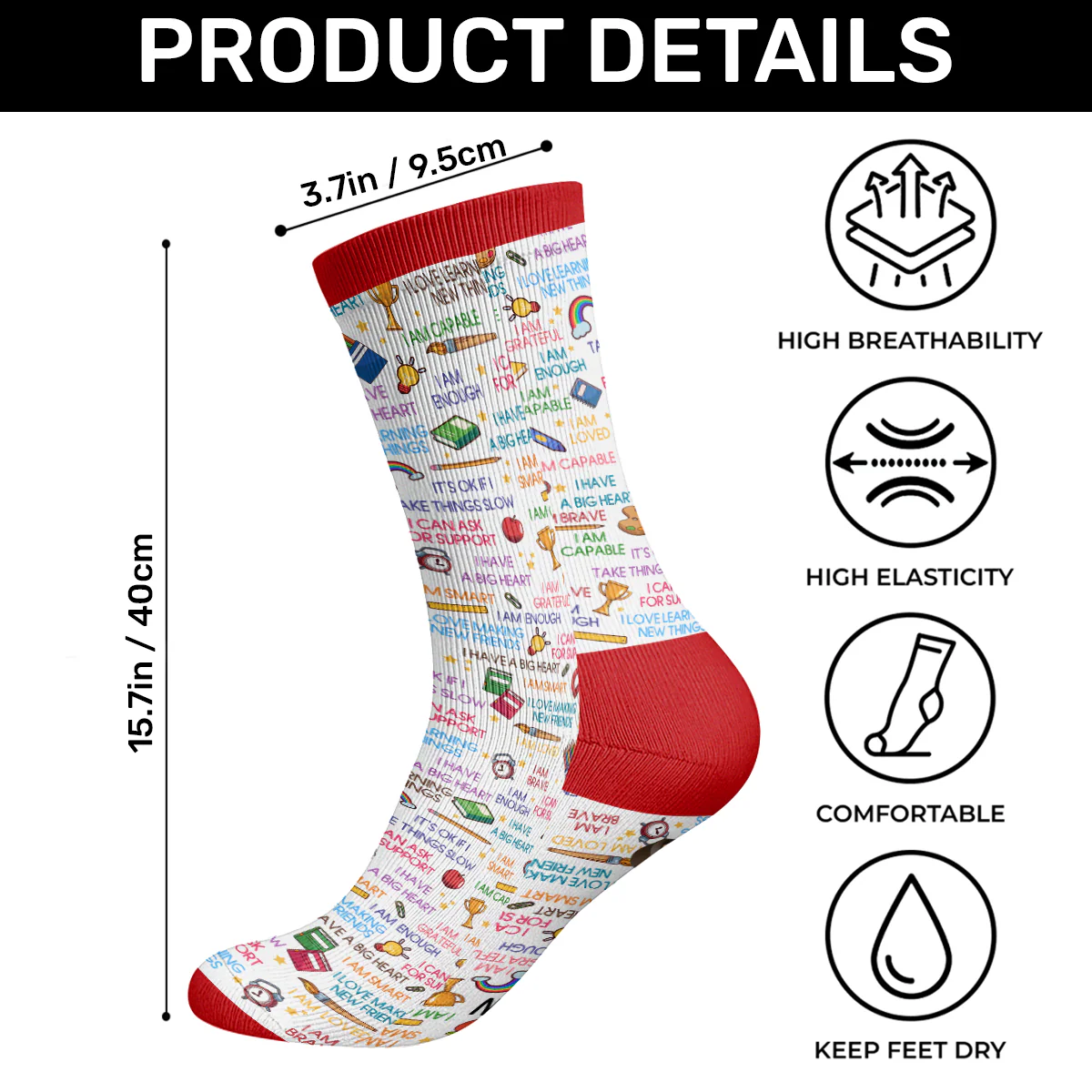 My Daily Affirmation - Personalized Custom Socks - Image 6