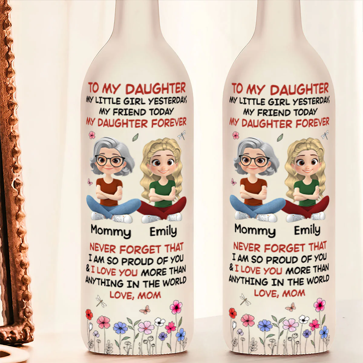 My Daughter Forever  - Personalized Bottle Lamp - Image 5