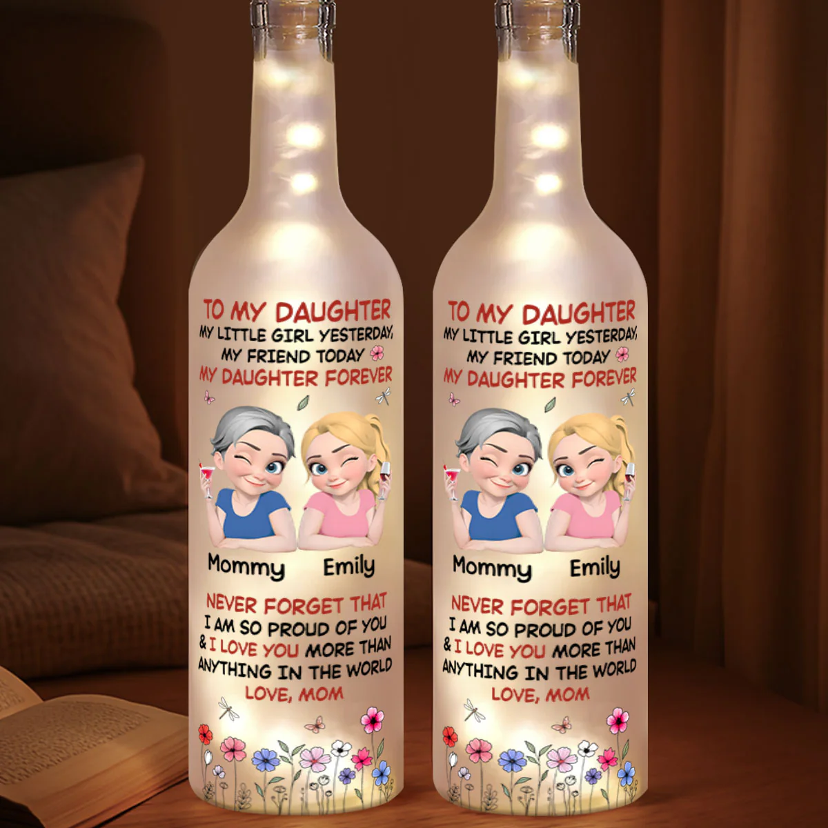 My Daughter Forever - Personalized Bottle Lamp - Image 4
