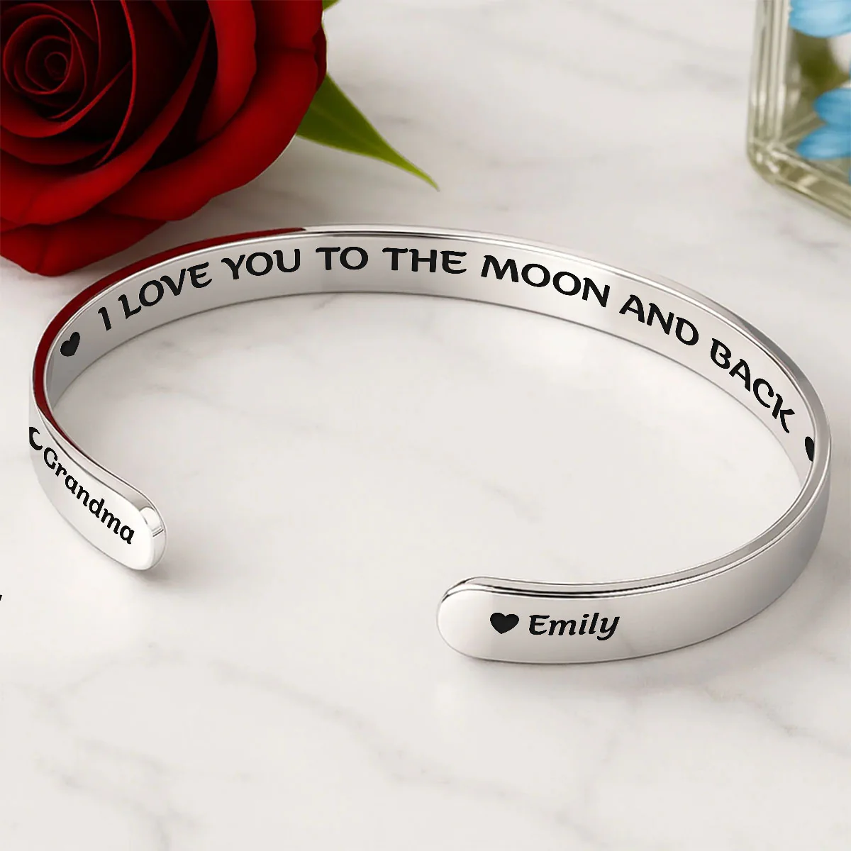 My Dear Granddaughter - Personalized Cuff Bangle Bracelet With Box - Image 4