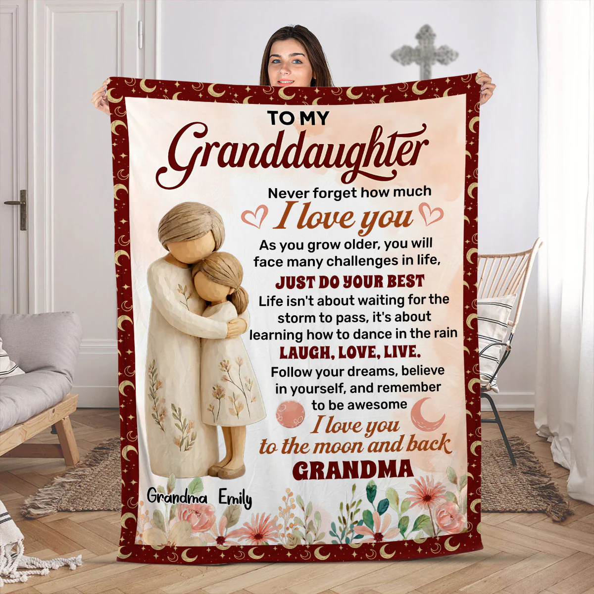 My Dear Granddaughter - Personalized Fleece Blanket