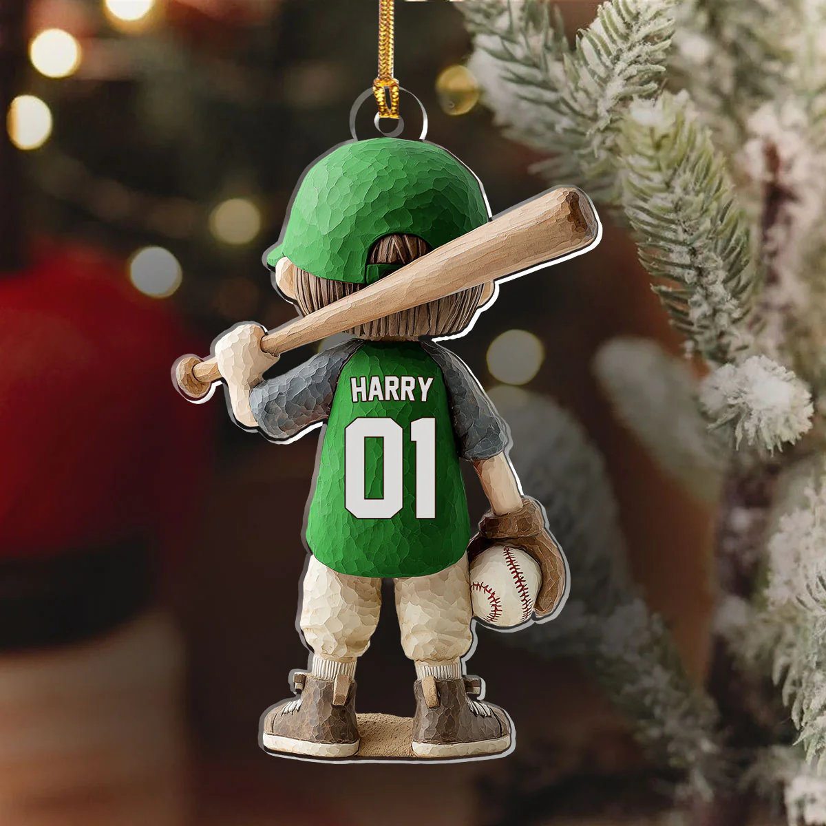My Favorite Baseball Player - Personalized 1-Layer Acrylic Ornament - Image 6