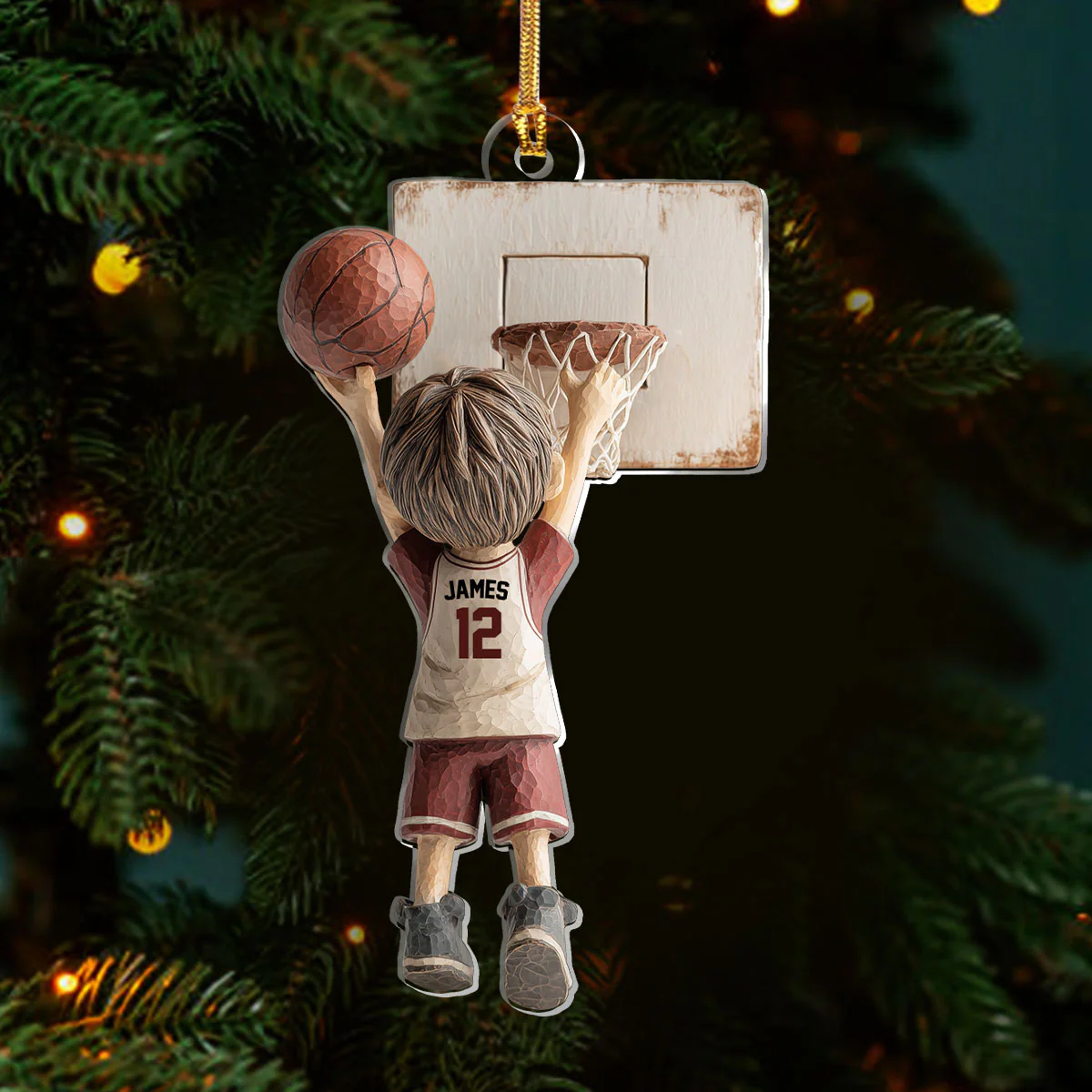 My Favorite Basketball Player - Personalized 1-Layer Acrylic Ornament - Image 3