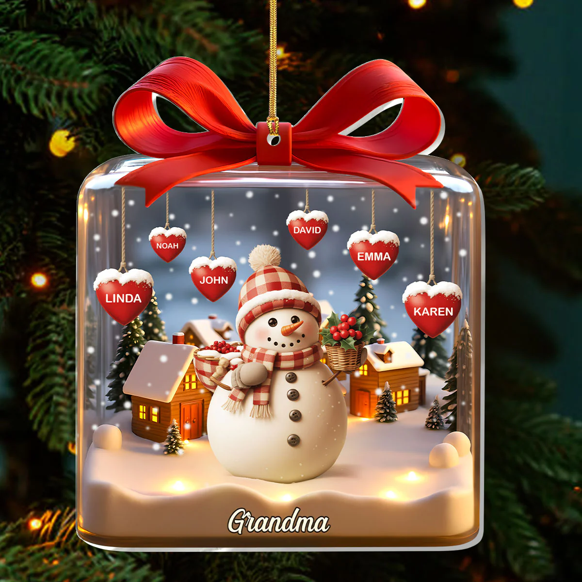 My Favorite Part Of Christmas Is Family - Personalized 1-Layer Acrylic Ornament - Image 3