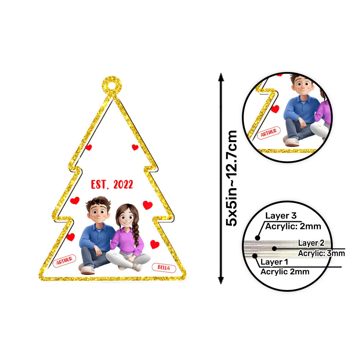 My Favorite Place In All The World Is Next To You - Personalized Car Shaker Ornament - Image 6