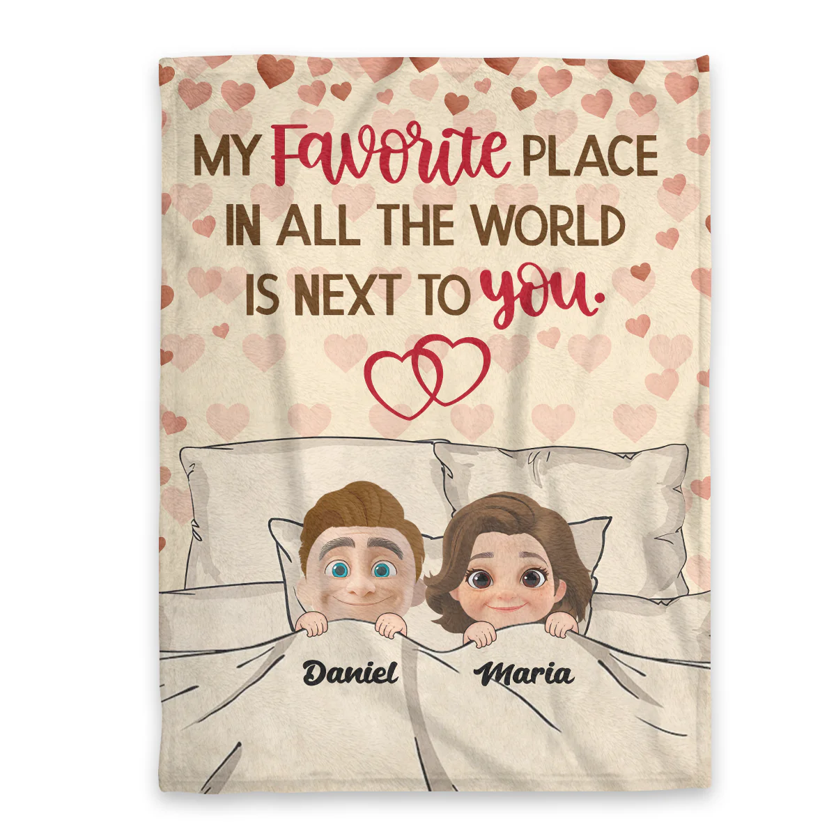 My Favorite Place Is Next To You - Personalized Fleece Blanket - Image 3