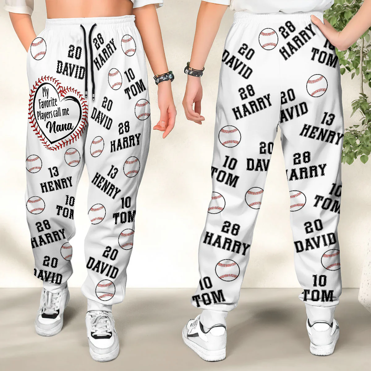 My Favorite Players Call Me Nana Baseball Edition - Personalized Sweatpants - Image 2