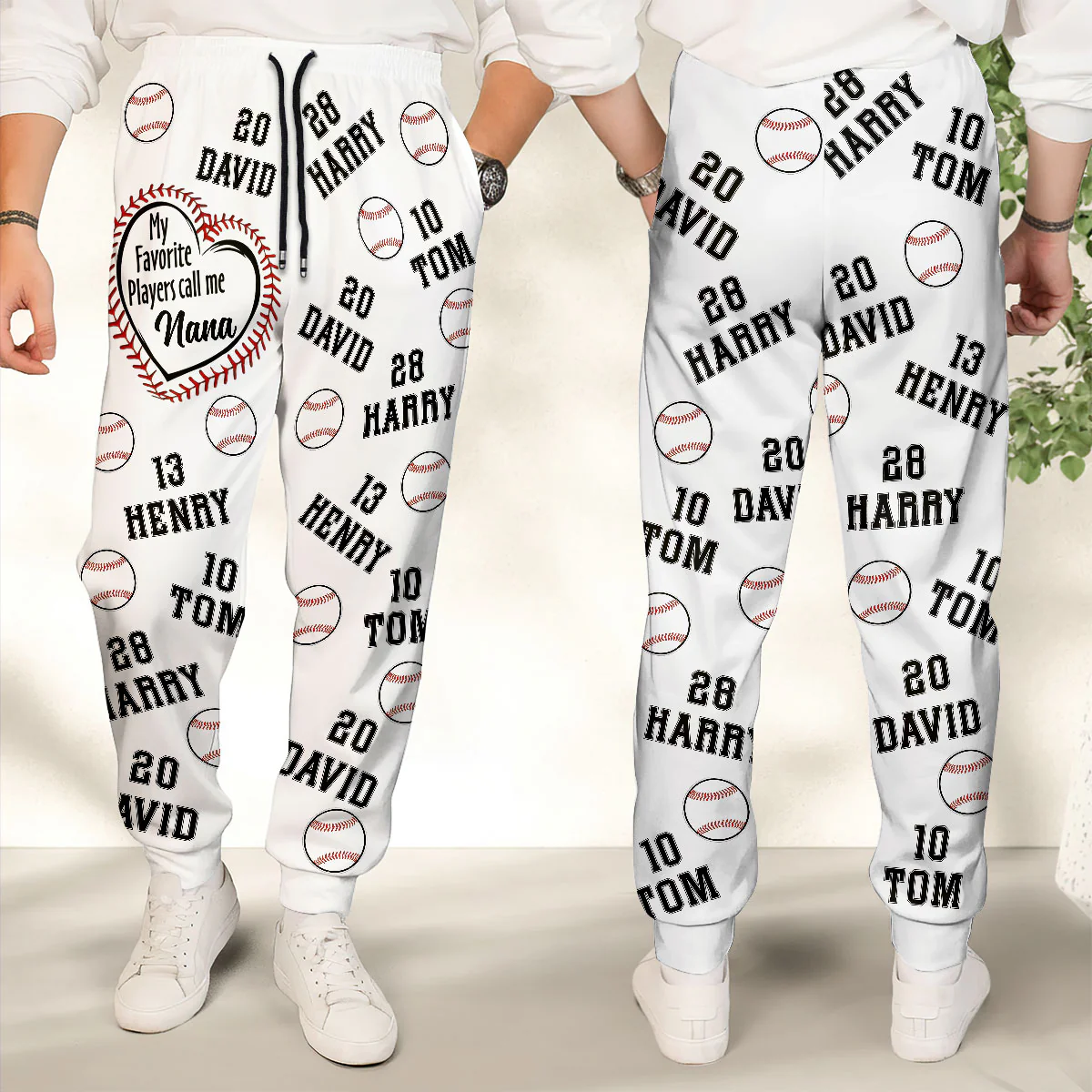My Favorite Players Call Me Nana Baseball Edition - Personalized Sweatpants - Image 4
