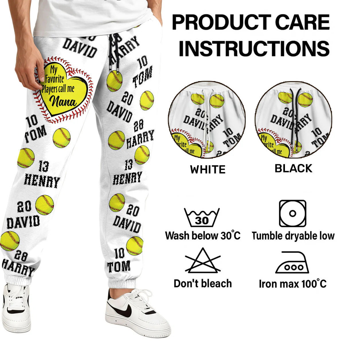 My Favorite Players Call Me Nana Softball Edition - Personalized Pajama Pants - Image 5