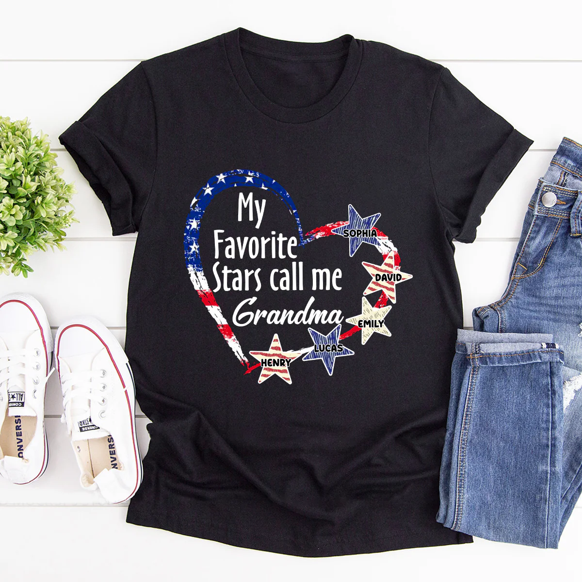 My Favorite Stars Call Me Grandma - Personalized 2D Unisex T-shirt