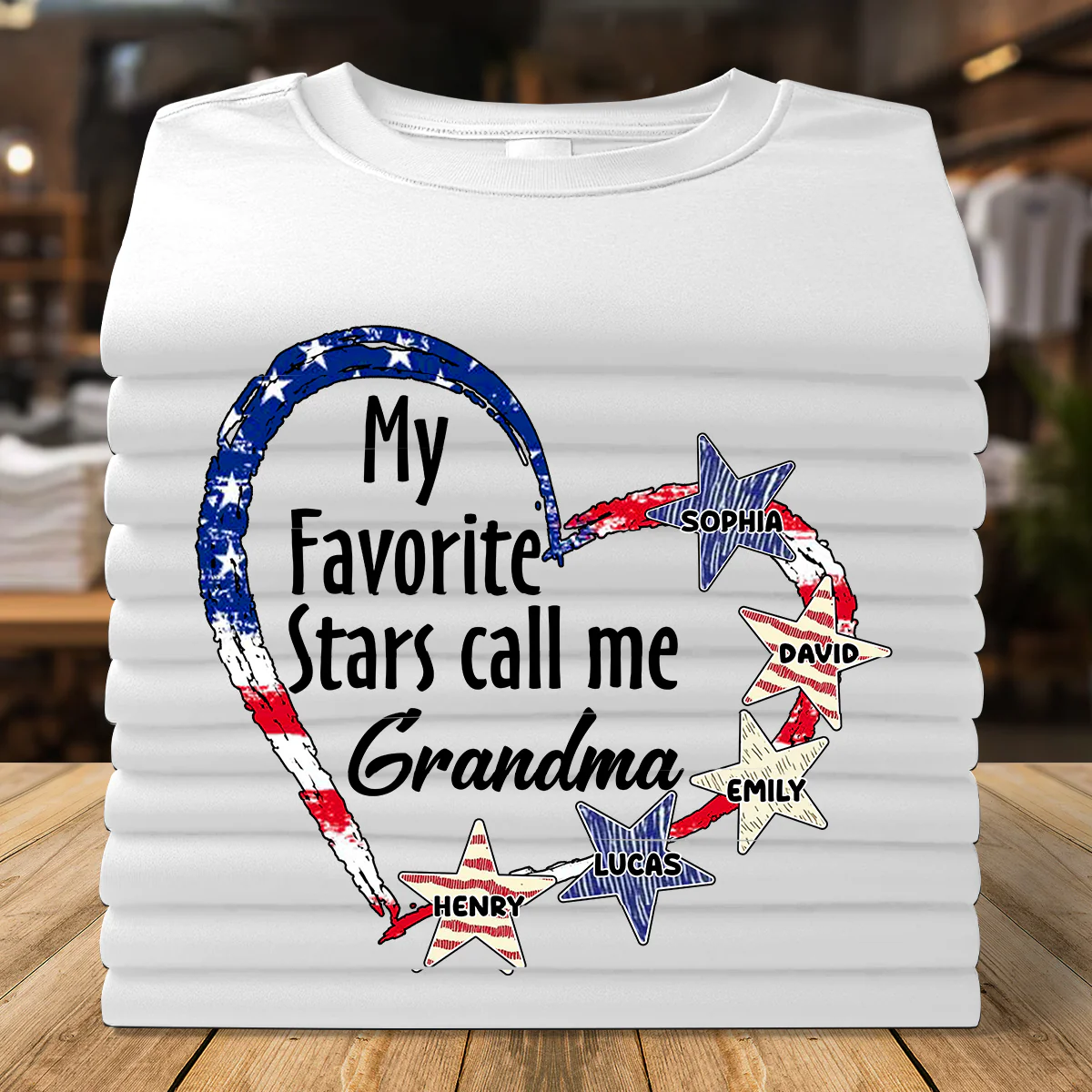My Favorite Stars Call Me Grandma - Personalized 2D Unisex T-shirt - Image 2