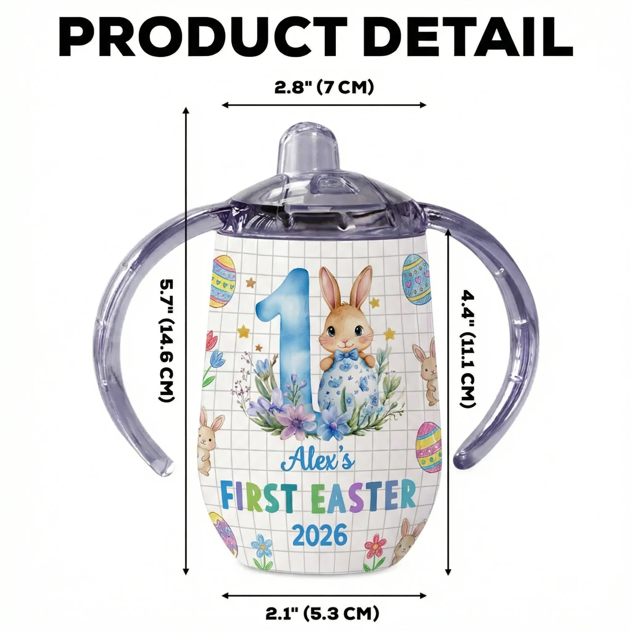 My First Easter - Personalized Sippy Cup With Handles - Image 5
