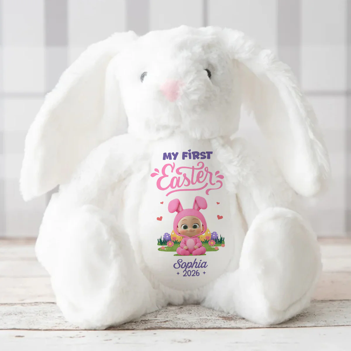 My First Easter - Personalized Stuffed Bunny - Image 3