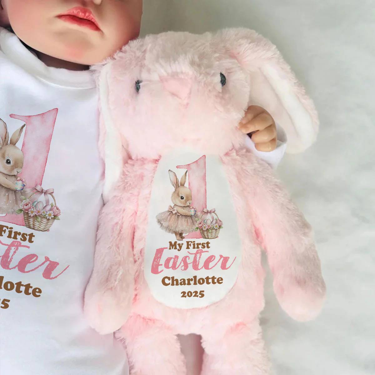 My First Easter - Personalized Stuffed Bunny - Image 6