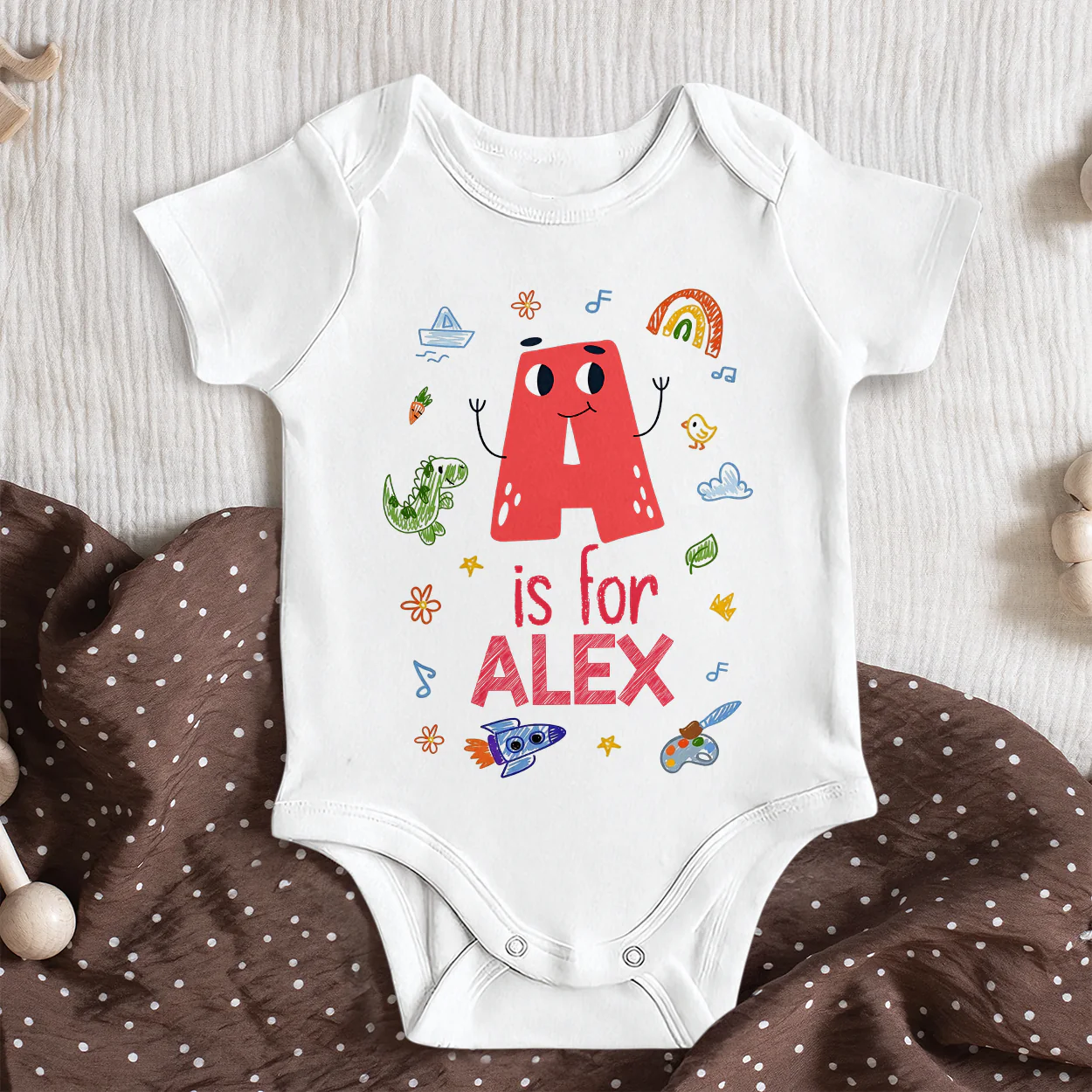 My First Letter - Personalized Baby Onesie - Image 6