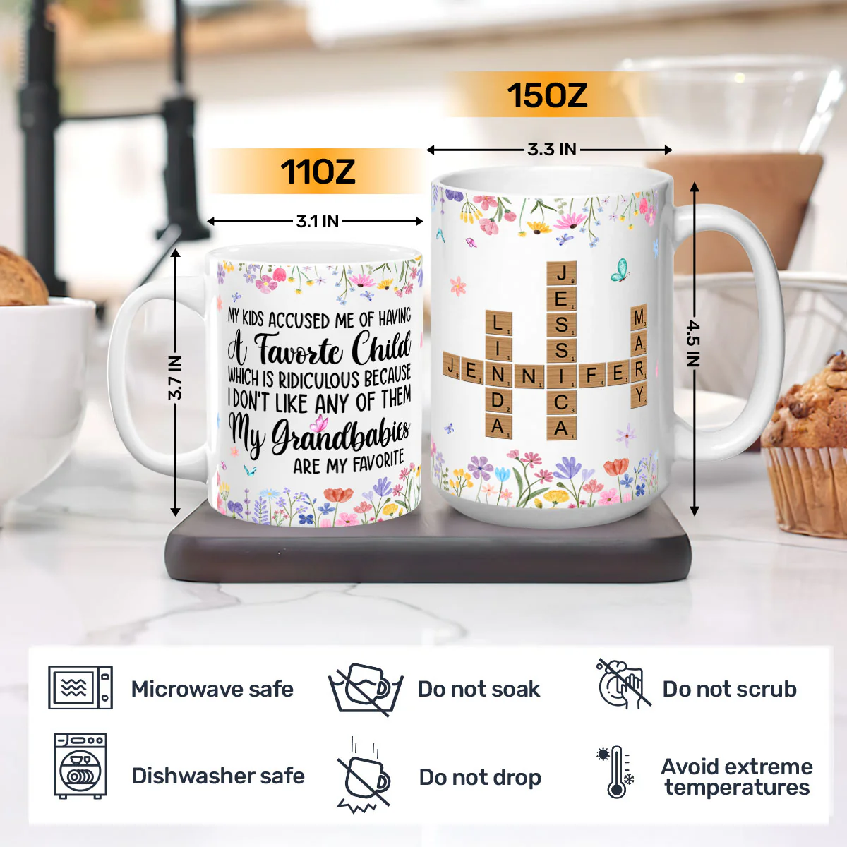 My Grandbabies Are My Favorite - Personalized Mug - Image 4
