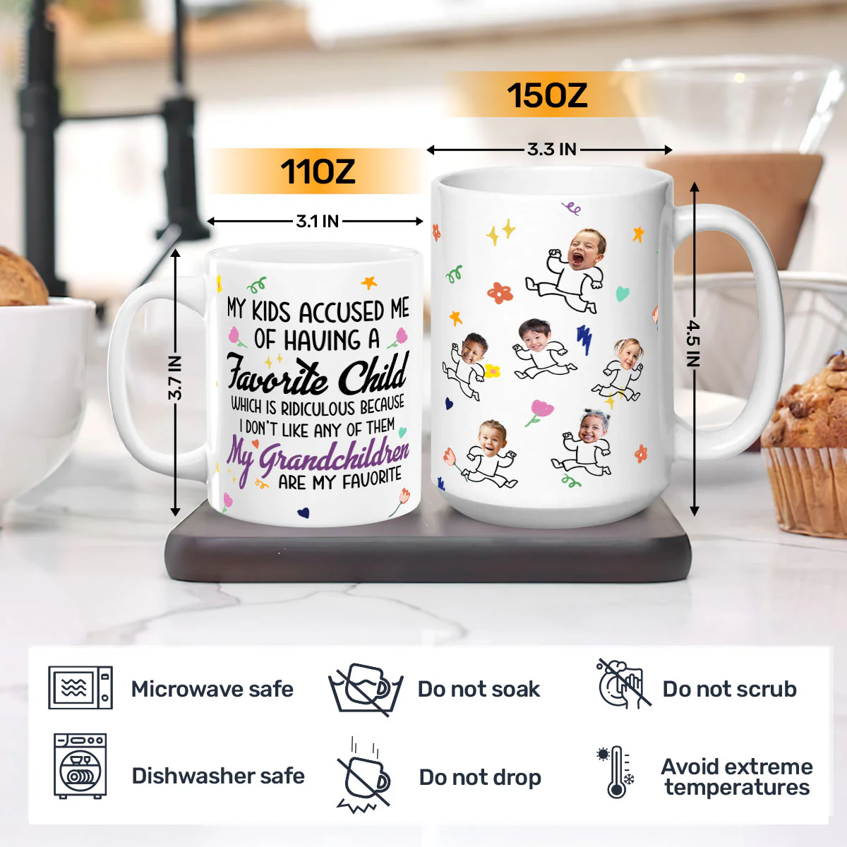 My Grandchildren Are My Favorite - Personalized Mug - Image 4