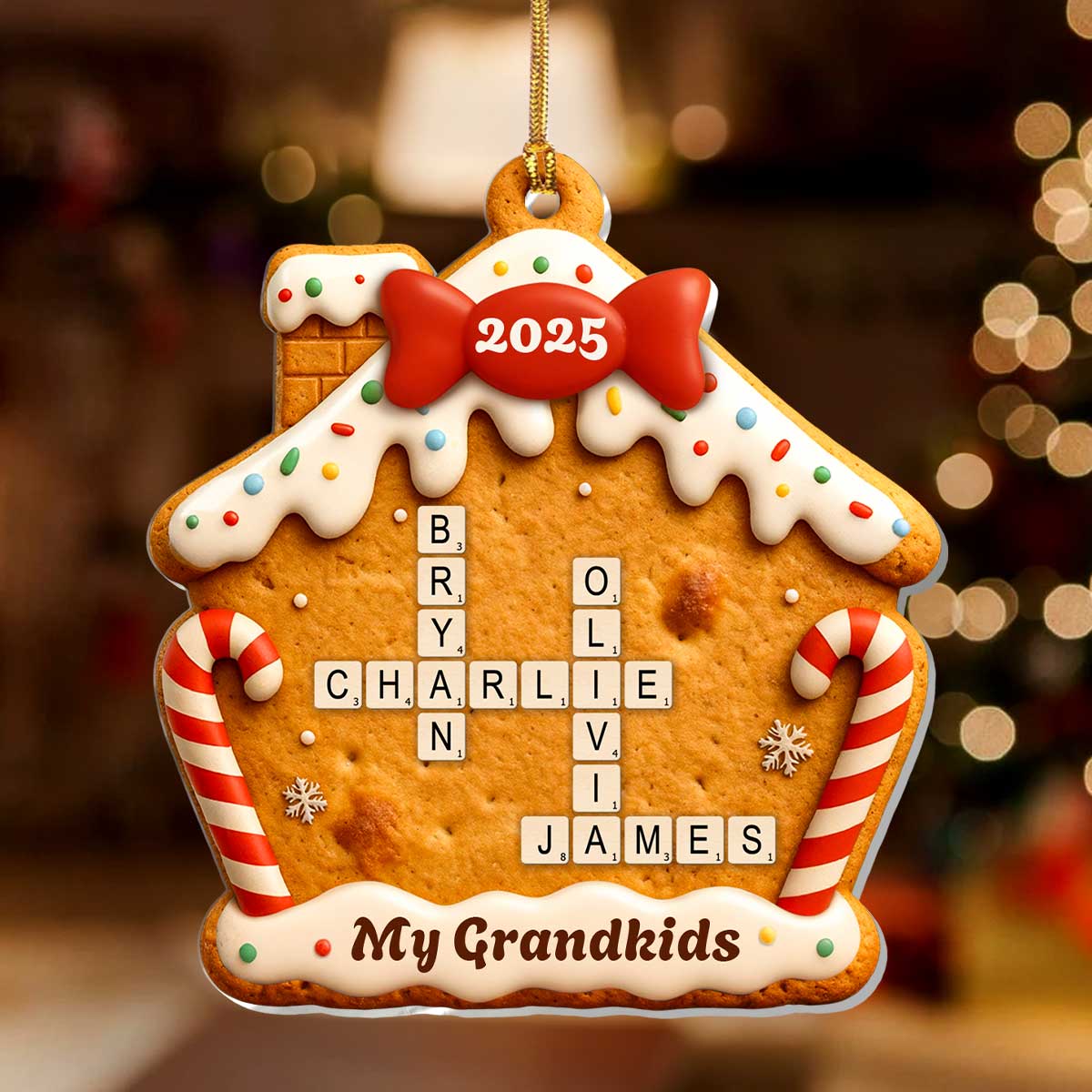 My Grandkids New Version Christmas - Personalized 1-Layer Acrylic Ornament - Image 2