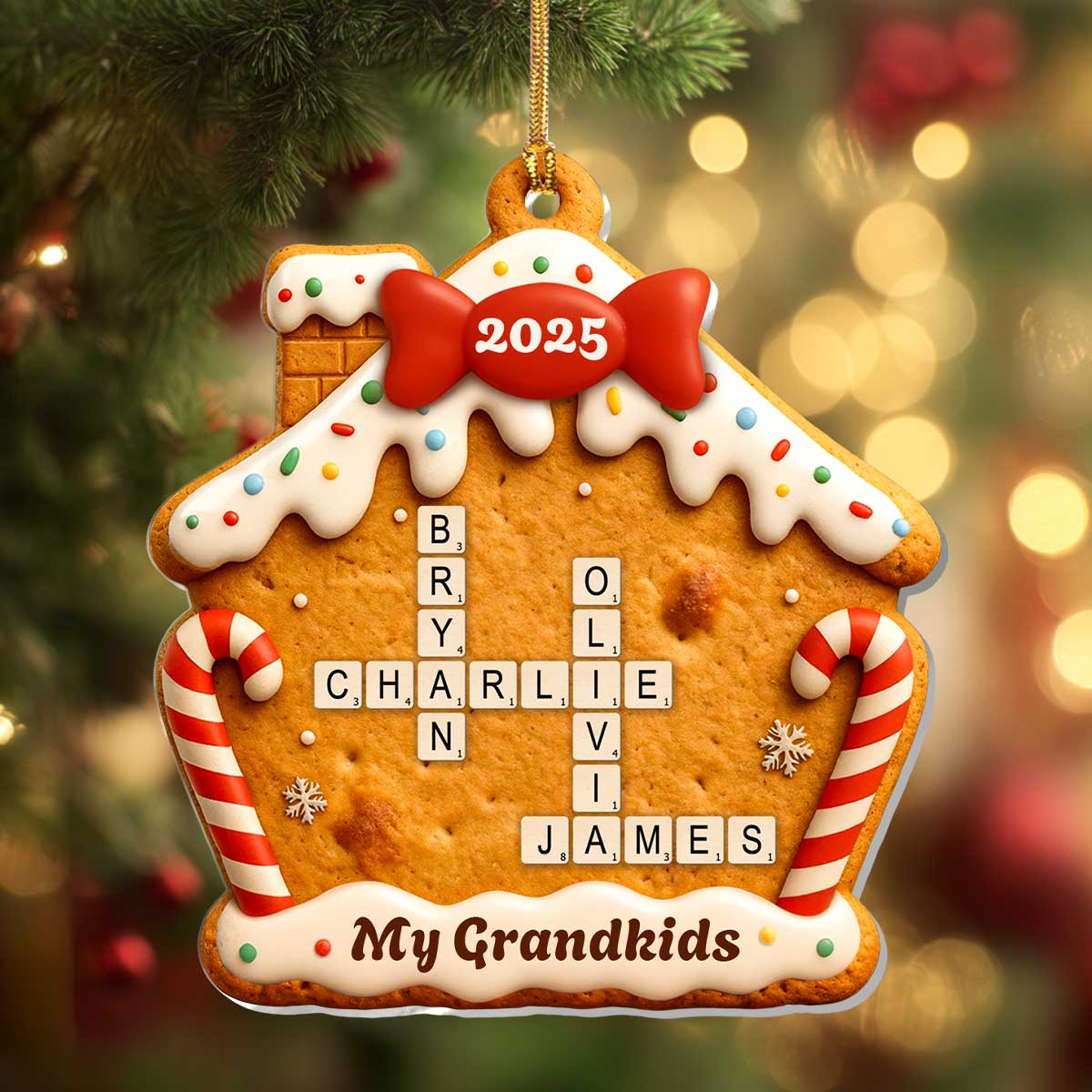 My Grandkids New Version Christmas - Personalized 1-Layer Acrylic Ornament - Image 4