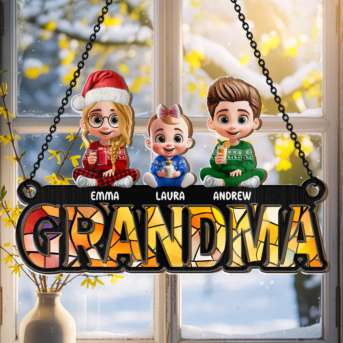 My Grandkids - Personalized Window Hanging Suncatcher - Image 2