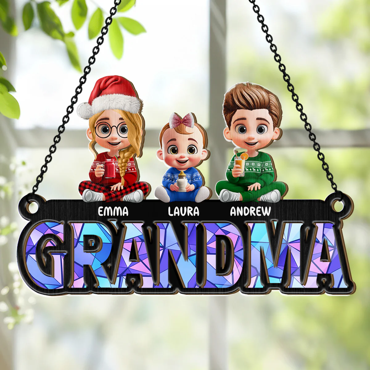 My Grandkids - Personalized Window Hanging Suncatcher - Image 5