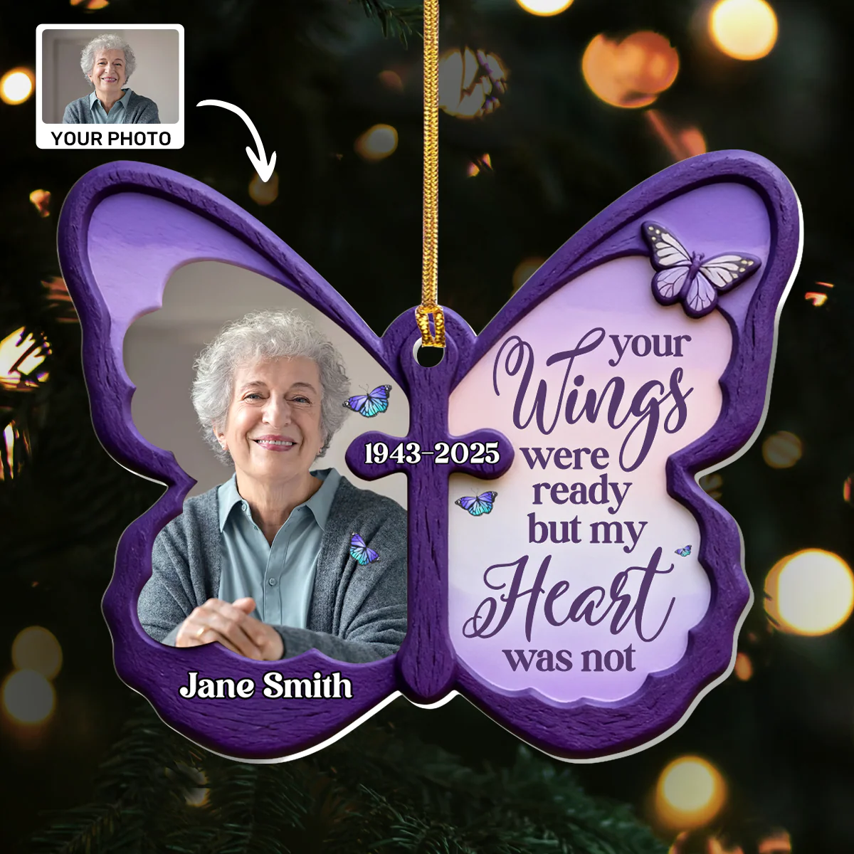 My Heart Misses You - Personalized 1-Layer Acrylic Ornament