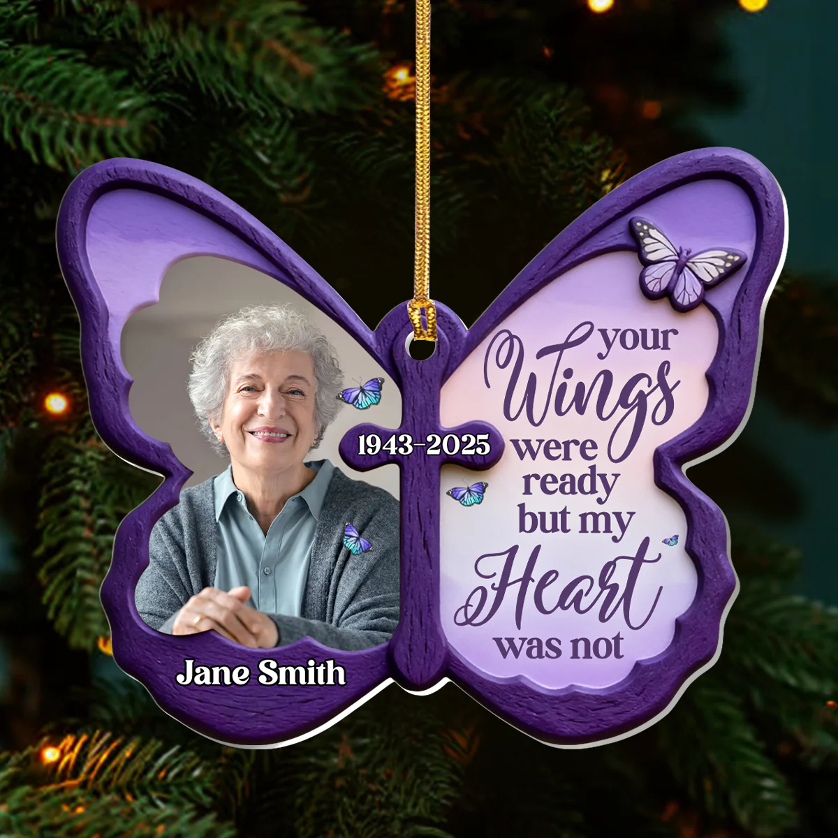 My Heart Misses You - Personalized 1-Layer Acrylic Ornament - Image 3