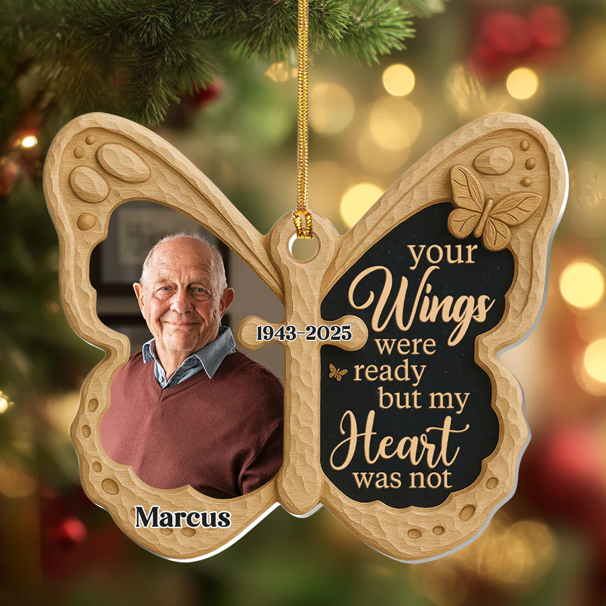 My Heart Misses You - Personalized 1-Layer Acrylic Ornament - Image 4