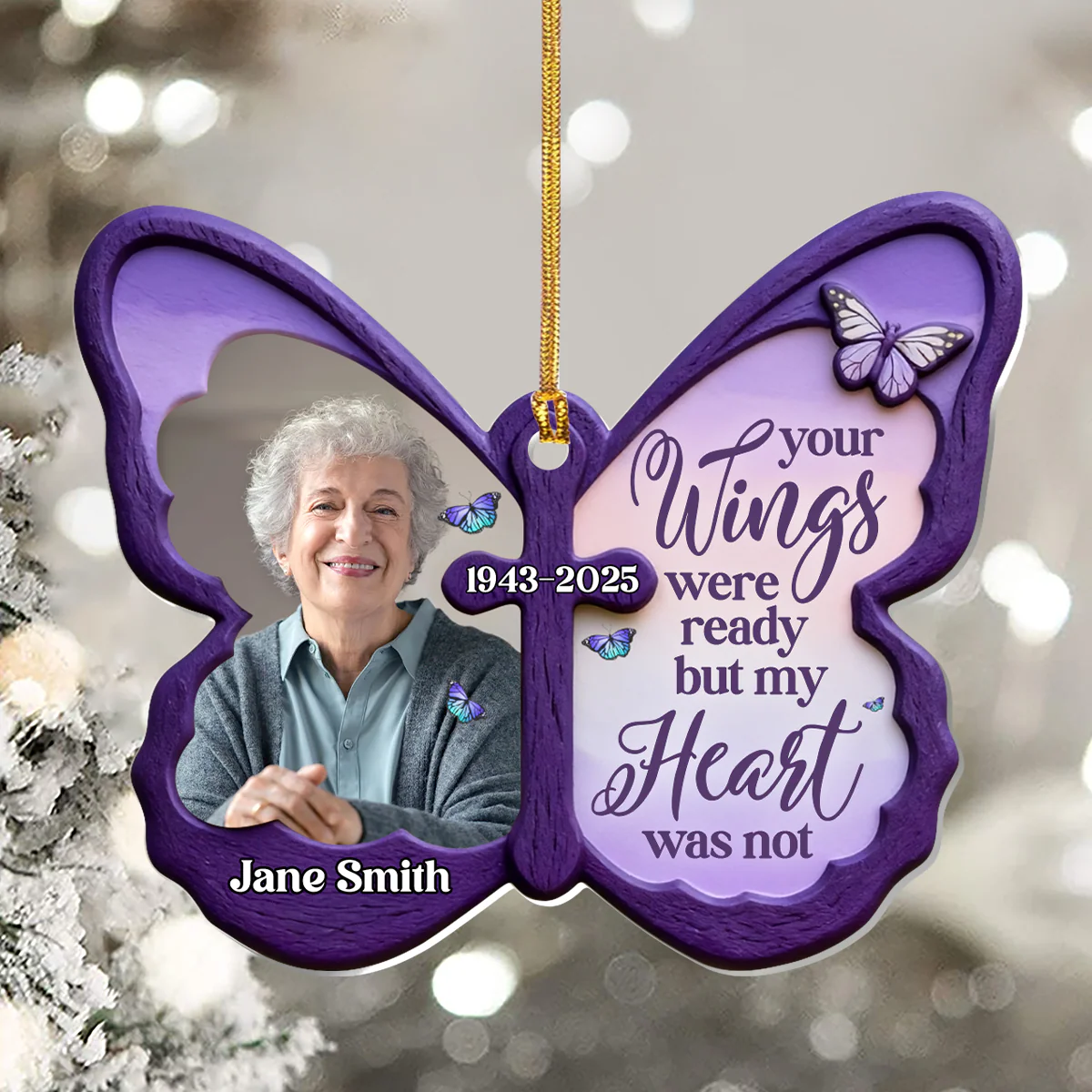 My Heart Misses You - Personalized 1-Layer Acrylic Ornament - Image 5