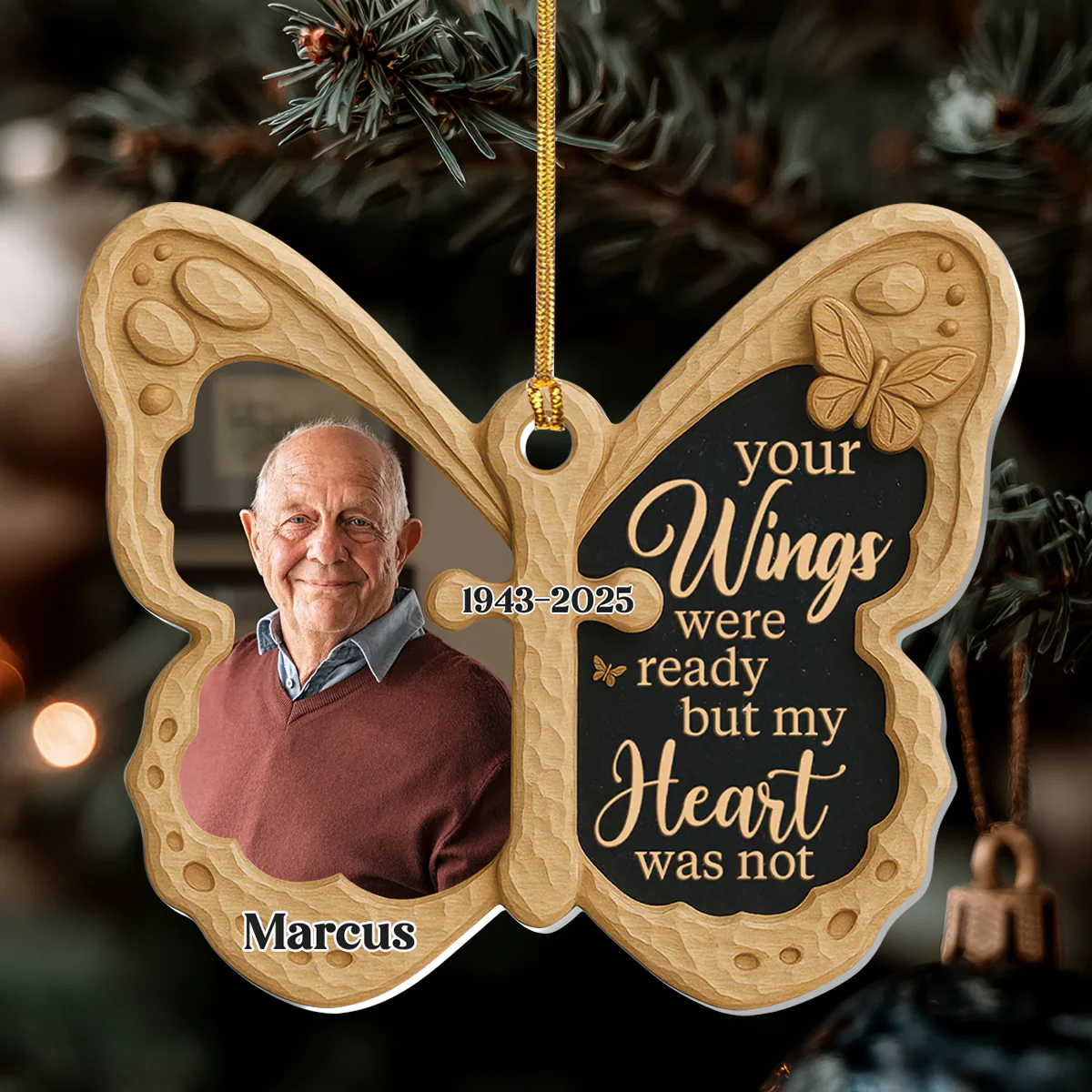 My Heart Misses You - Personalized 1-Layer Acrylic Ornament - Image 6