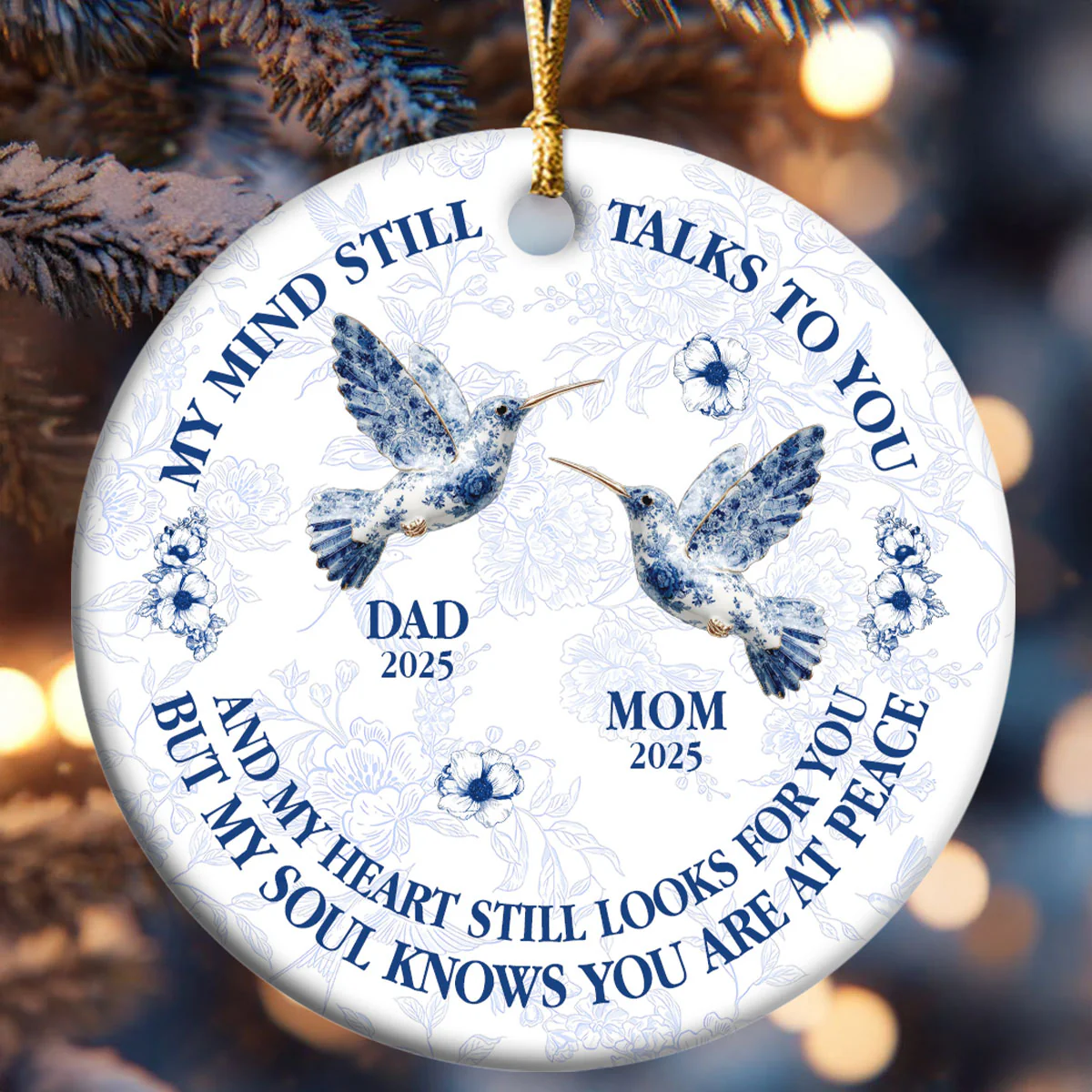 My Heart Still Looks For You - Personalized Round Shaped Ceramic Ornament - Image 6