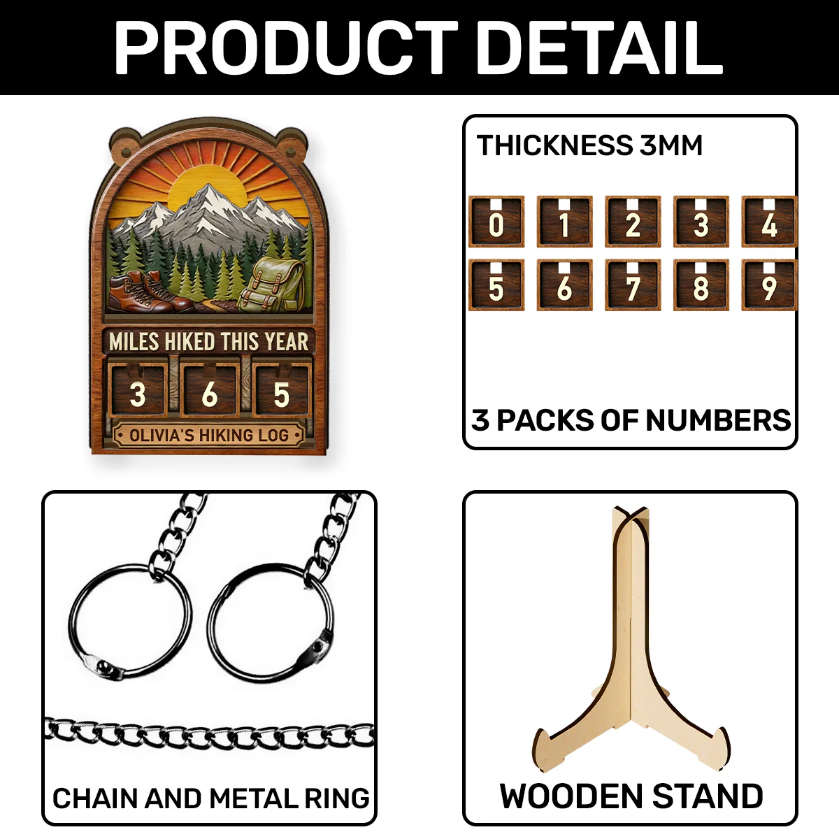 My Hiking Log - Personalized Tracker Sign - Image 7
